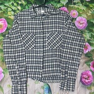 SO Black and White Plaid Shirt